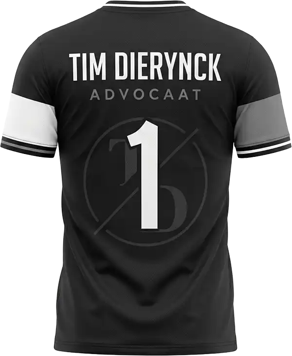 Advocaat Tim Dierynck — shirt achterkant
